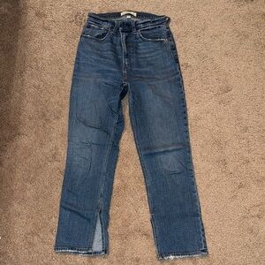 Abercrombie The Ankle Straight Ultra High Rise Denim Curve Love